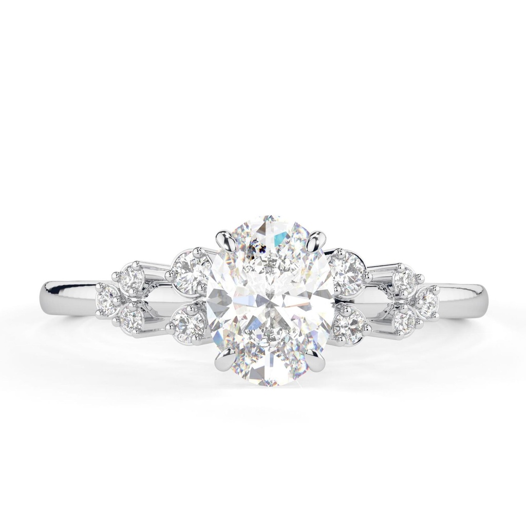 Snowdrift Oval Cut Engagement Ring, Colorless Moissanite Wedding Ring, Proposal Ring, Anniversary Ring For Women, 4-Claw Prongs Ring