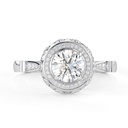 Cluster Round Cut Diamond Ring Traditional Engagement Ring Unique Double Halo Wedding Ring Aesthetic  Statement Ring Timeless Ring