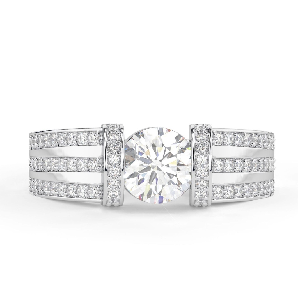  Round Cut Diamond Ring, Lab Diamond Engagement Ring, Unique Diamond Wedding Ring For Bridal, Luxury Diamond Ring For Her