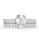 Elongated Cushion Cut Diamond Bridal Set Ring For Women