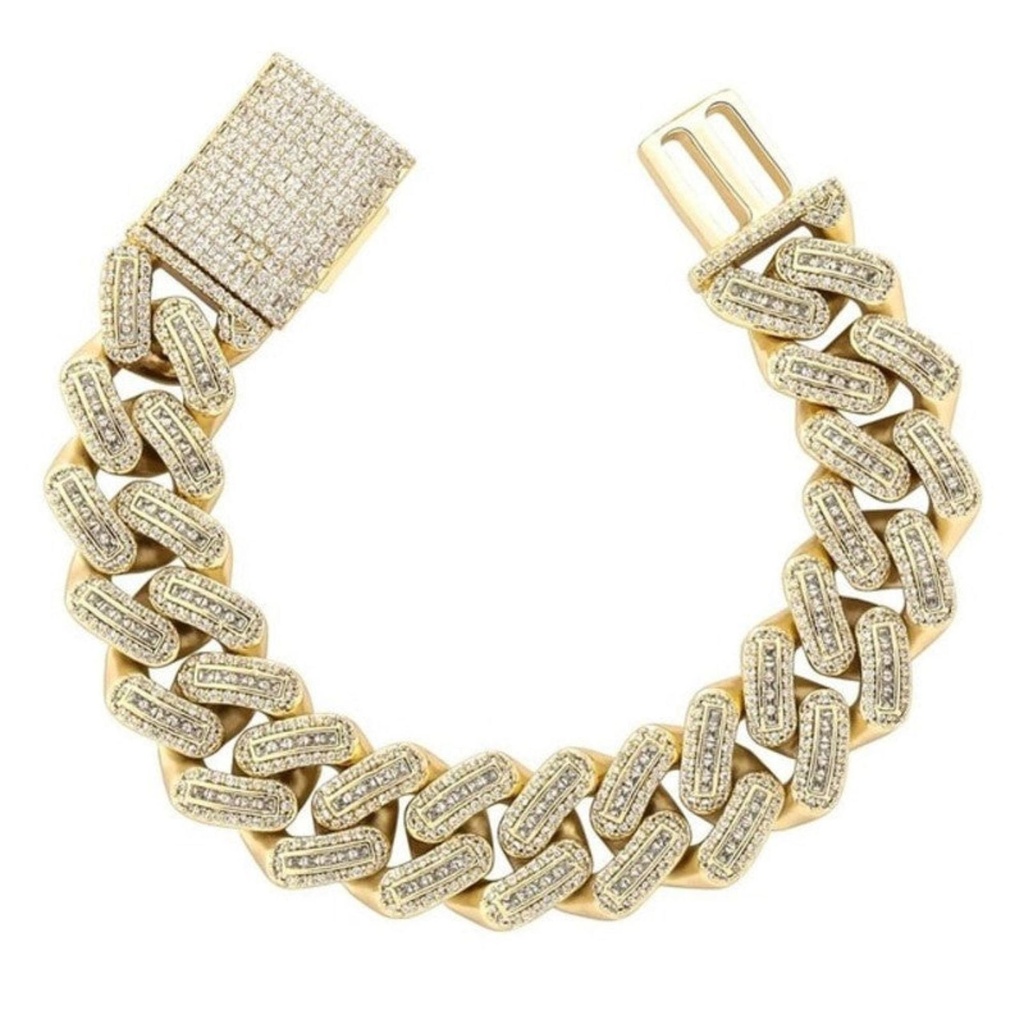 Iced Out Moissanite Diamond Cuban Link Bracelet for Men's