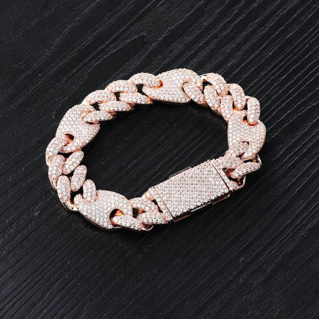 Iced Out Cuban Link Bracelet Hip Hop Jewelry for Men's