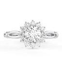 Round Cut Lab Grown Diamond Engagement Ring Friendly Diamond Halo Ring For Love  Diamond Ring Valentine's Ring