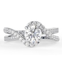   Ring Infinity Vintage White Gold Ring Twist Round Brilliant Ring Antique Art Deco Promise Ring for Her