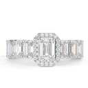 Emerald Cut Diamond Halo Vintage Engagement Ring for Women