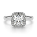 Cushion Cut Diamond Halo Engagement Ring For Women