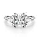 Radiant And Trillion Cut Diamond Three Stone Engagement Ring For Women
