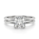 Cushion Cut Diamond Solitaire Bridal Set Ring For Women