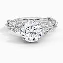 Fancy Round Cut Engagement Ring for Women, White Gold Wedding Ring 