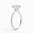 Round Cut Hidden Halo Engagement Ring, Halo Wedding Ring for Women