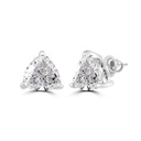Trillion Cut Diamond Stud Push Back Earrings For Women
