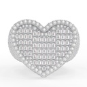 Hip Hop Heart shaped buguette and round tiney moissanite diamond men's ring