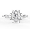 Round Cut  Cluster Wedding Ring, Gold Engagement Ring, Unique Round Diamond Proposal Ring, Anniversary Gift