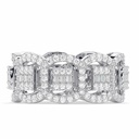 Stackable Halo  Band | Full Eternity Baguette Wedding Band | 14K Gold Matching Band | Anniversary Gifts | Women Band