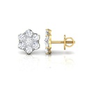 Round Cut Diamond Halo Stud Earrings For Women