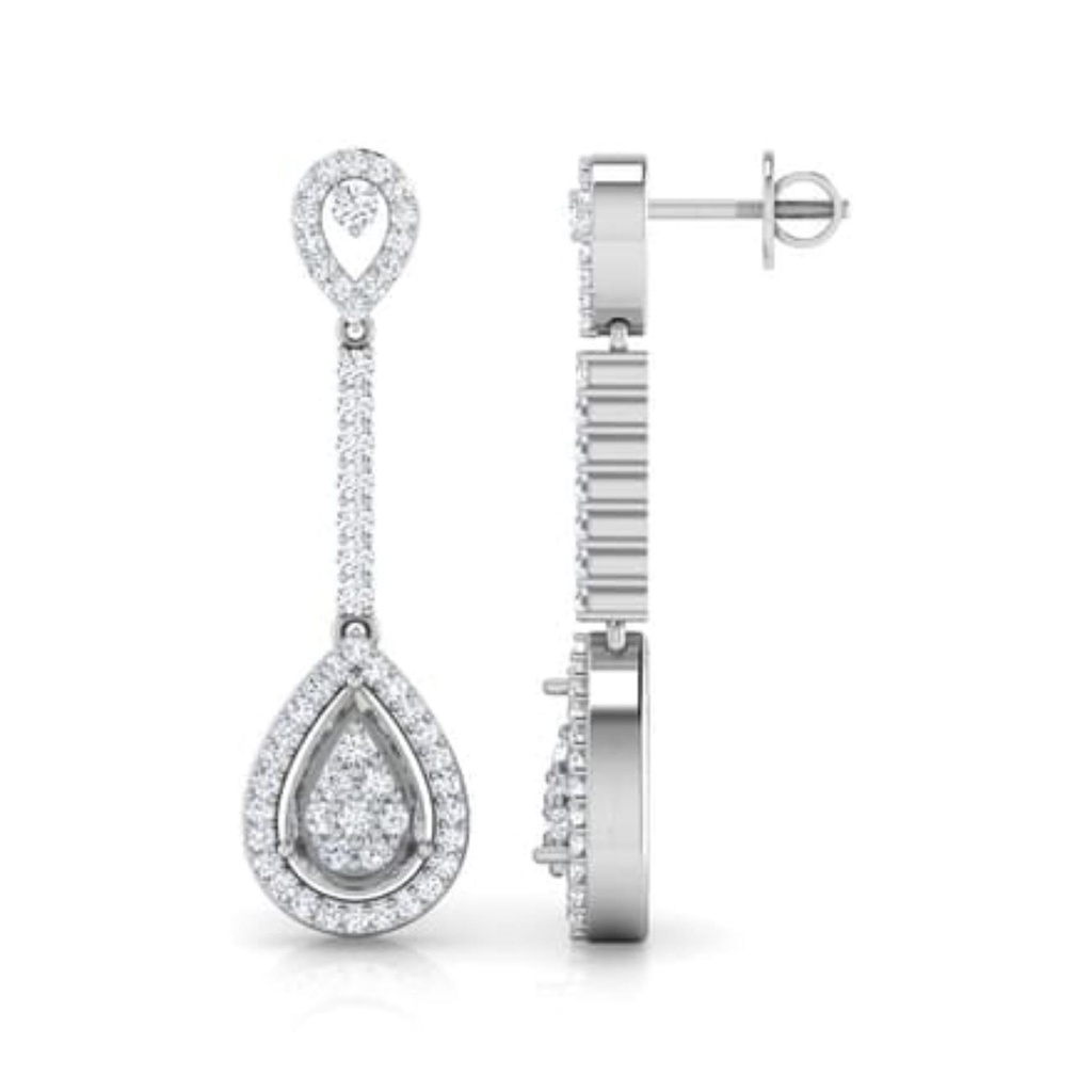 Round Cut Diamond Drop Dangle Earrings For Women