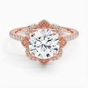 Halo Engagement Ring Round Cut Wedding Ring