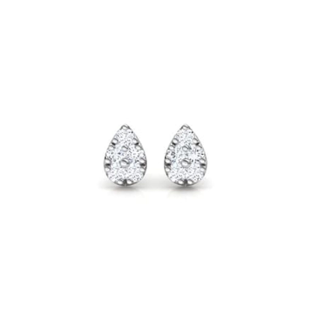 Round Cut Diamond Pear Shape Stud Earrings For Women