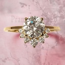 Round  art deco Statement Ring engagement ring vintage Cluster flower ring wedding gifts for her