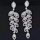 Round And Baguette Cut Diamond Big Drop Dangle Earrings For Women