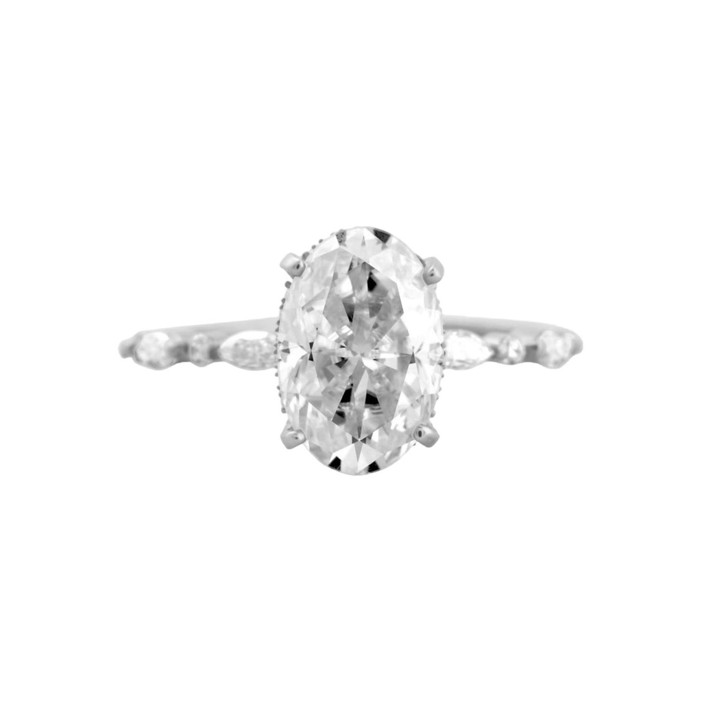 Hidden Halo  Cut Yellow In 925 Sterling Silver Ring For Women's Engagement