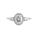 3 Stone  In 925 Sterling Silver Ring For Women's Engagement