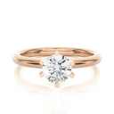 Solitaire Rose Round Cut In 925 Sterling Silver Ring For Engagement