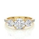 3 Stone Round Cut  In 925 Sterling Silver Ring For Engagement