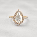 Halo Yellow Pear Cut In 925 Sterling Silver Ring For Engagement