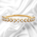 Round Cut Diamond Half Eternity Wedding Band For Women