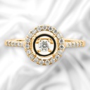 Round Cut Diamond Halo With Accents Engagement Ring For Women