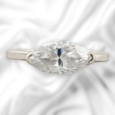 Solitaire Marquise Cut White Silver Ring For Women's Engagement