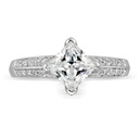 Princess Cut Solitaire With Accents Four Prong Ring in 925 Sterling Silver Ring  For Engagement