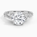 Round Cut Fancy Engagement Ring For Women, Gift Ring, White Gold Jewelry