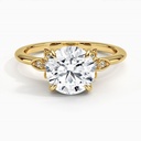 Round Cut Yellow Gold Solitaire Engagement Ring for Women