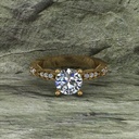 Round Cut Diamond Unique Style Engagement Ring for Women