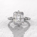  Emerald Cut Moissanite Engagement Ring 14K White Gold Anniversary Ring Wedding Ring Solitaire Ring Promise Ring For Woman Gift For Her