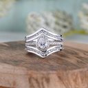 Moissanite Enhancer Ring, Ring wraps, Wedding Ring Enhancers, Ring Enhancer white gold, Pear Halo Engagement Ring, Solitaire Ring Enhancer