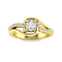 Brilliant Cut IGI certified LAB Diamond Engagement Ring, Vintage Style Diamond Halo Ring, Solitaire Art Deco Diamond Engagement Ring