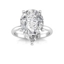 Solitaire Pear Cut White Moissanite In 925 Sterling Silver Ring For Women's Engagement