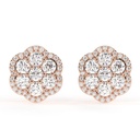 hip hop iced out  white gold 13mm cluster earrings  diamond pass diamond tester