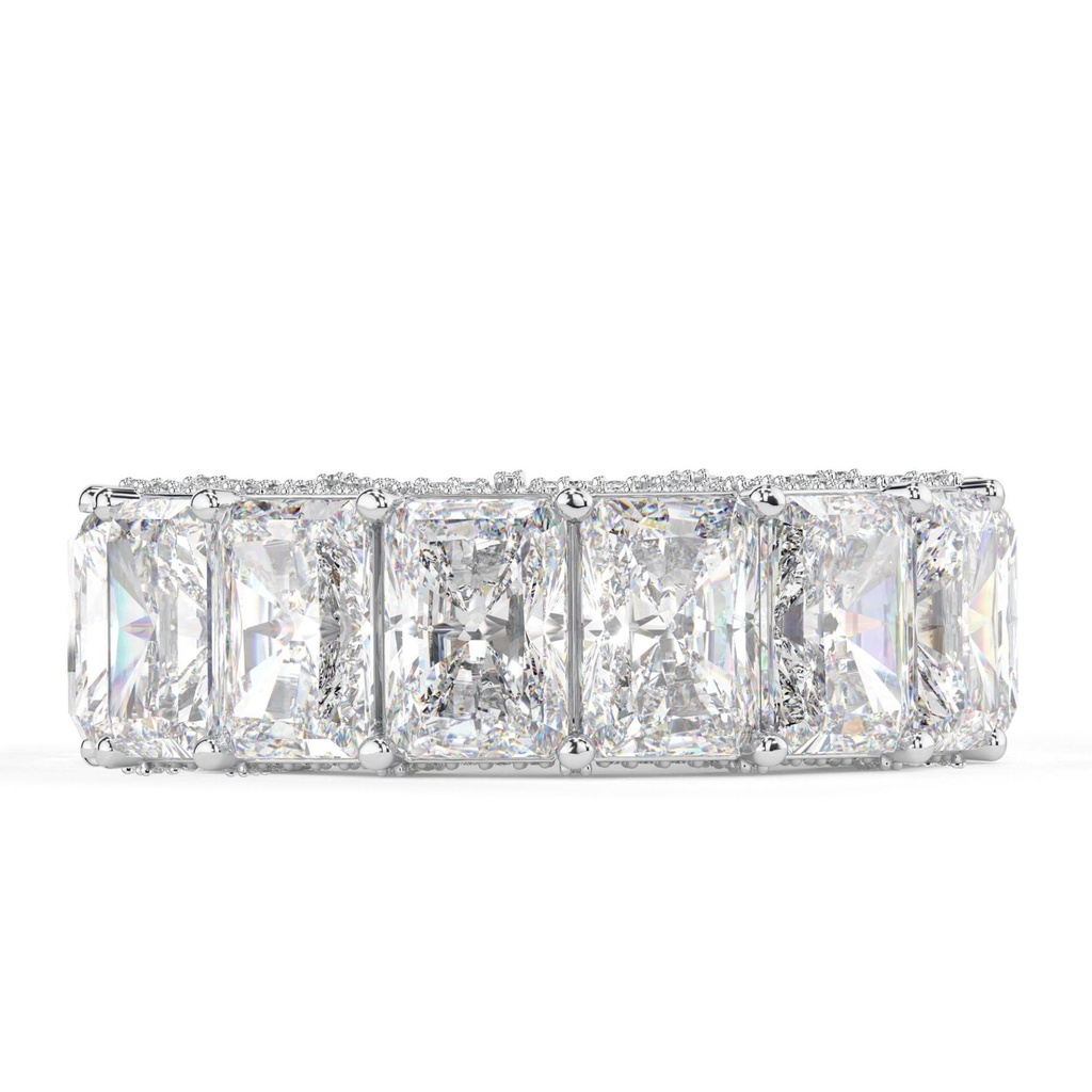 Radiant Cut Diamond Unique Eternity Wedding Band For Women