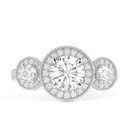 1 Round Halo Prong Setting Diamond Engagement Ring In Yellow Gold