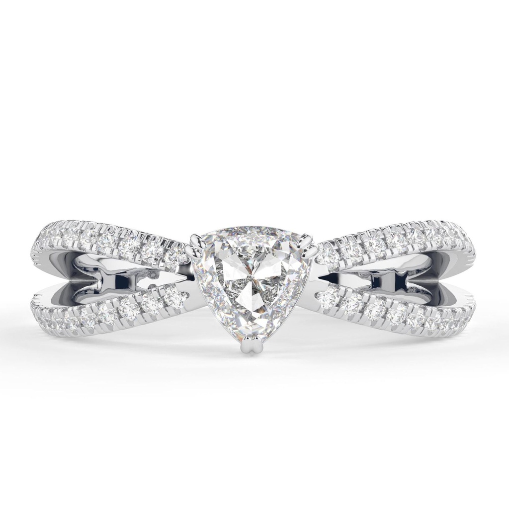  Split Shank Engagement Ring, Trillion Shape Wedding Ring, Custom Order, Perfect Proposal Ring for Her