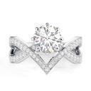 Round Cut Diamond Twisted Anniversary Ring for Women