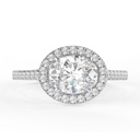  1.50CTEast West Oval Cut Lab Grown Diamond Halo Engagement Ring, Made In 14k Solid Yellow Gold Vintage Solitaire With Accent Wedding Ring