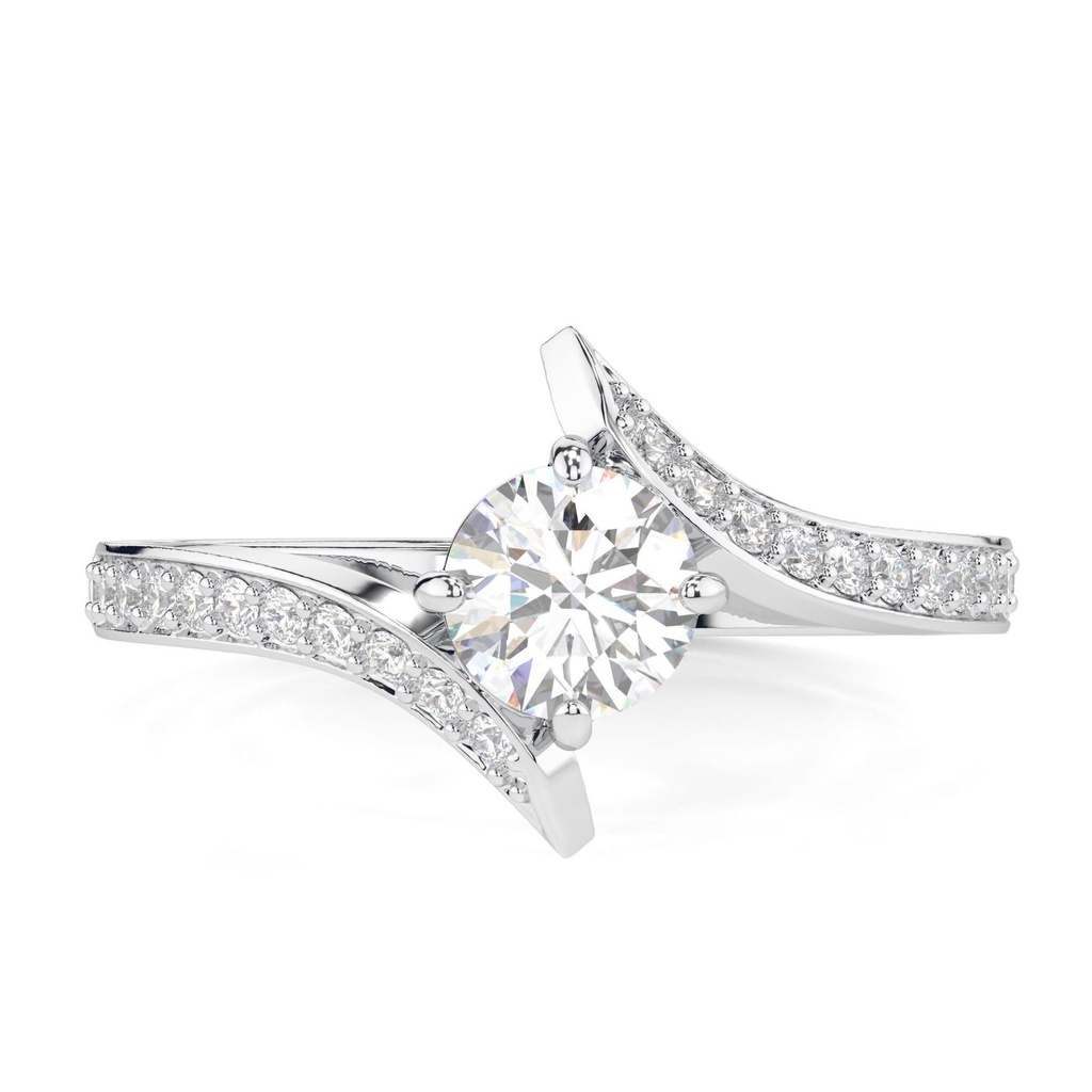 Round Cut Diamond Twisted Anniversary Ring for Women