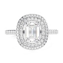 Emerald Cut Diamond Double Halo With Accents Anniversary Ring For Women