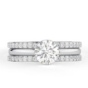 Round Cut Eco Friendly Diamond Bridal Ring Set