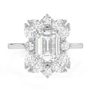Emerald Cut Diamond Halo Style Unique Anniversary Ring for Women